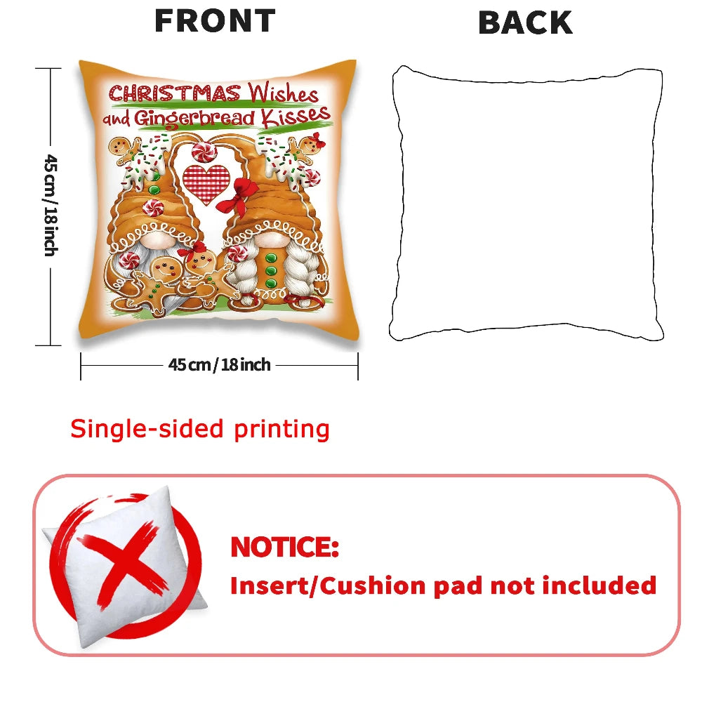 Christmas Pink Cartoon Pillow Cover